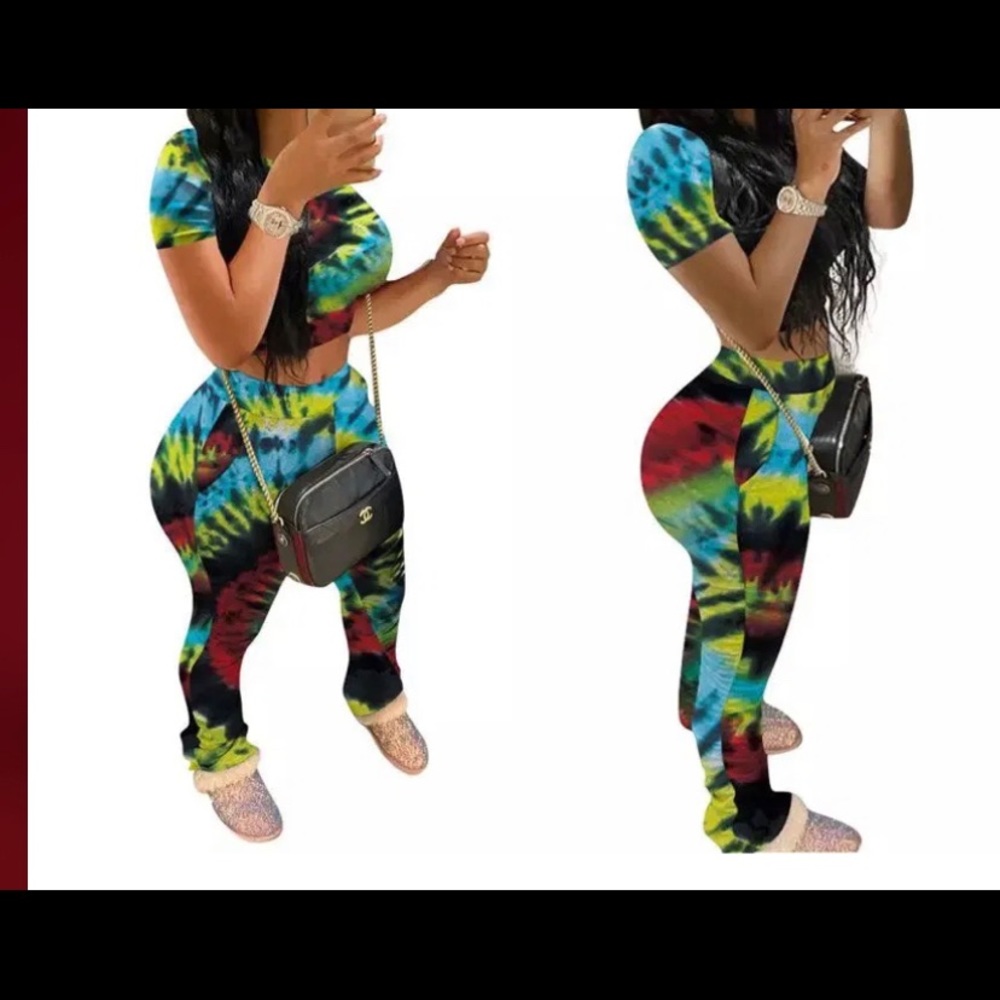 Tie Dye Stack Crop Set